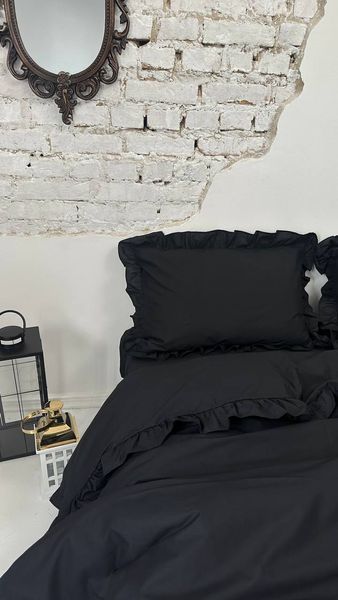 Комплект постільної білизни з Бязь Gold Lux Чорний 175/210 12758 фото