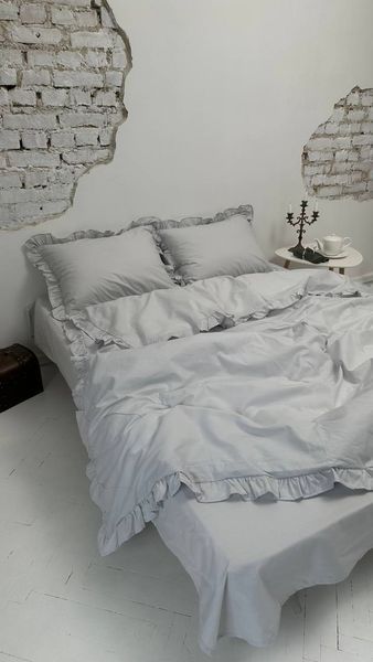 Комплект постільної білизни з Бязь Gold Lux Світло сірий 150/210 12724 фото