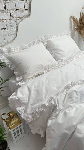 Комплект постільної білизни з Бязь Gold Lux Білий 175/210 12759 фото