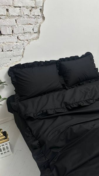 Комплект постільної білизни з Бязь Gold Lux Чорний 150/210 12728 фото