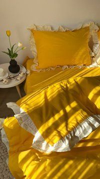 Комплект постільної білизни з Бязь Gold Lux Жовтий+Шампань 150*220 (2шт) 12884 фото