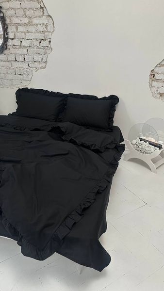 Комплект постільної білизни з Бязь Gold Lux Чорний 150/210 12743 фото