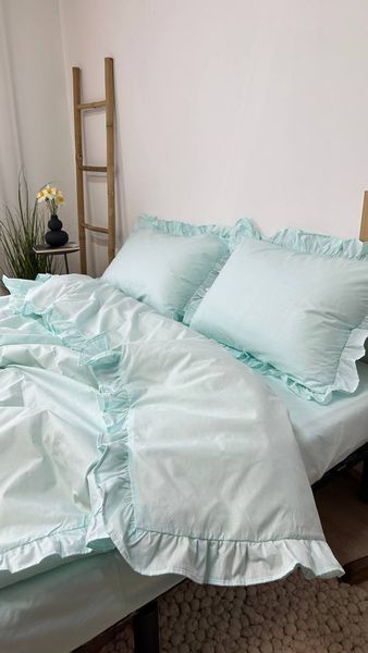Комплект постільної білизни з Бязь Gold Lux М`ята 175/210 12795 фото