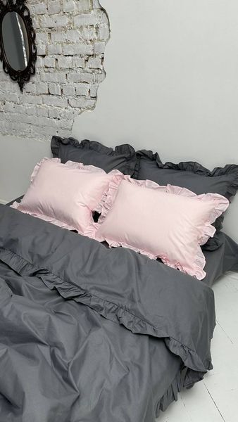 Комплект постільної білизни з Бязь Gold Lux Сірий 150/210 12746 фото
