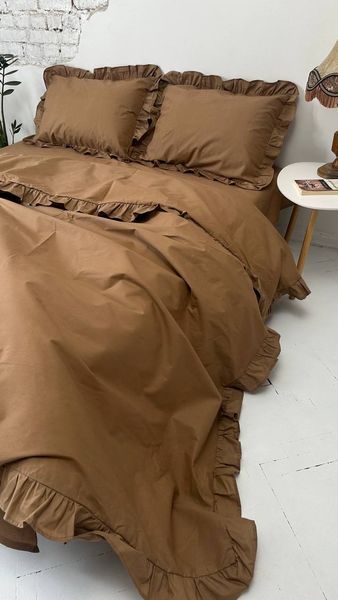 Комплект постільної білизни з Бязь Gold Lux Кава з молоком 175/210 12751 фото