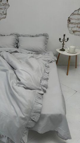 Комплект постільної білизни з Бязь Gold Lux Світло сірий 175/210 12754 фото