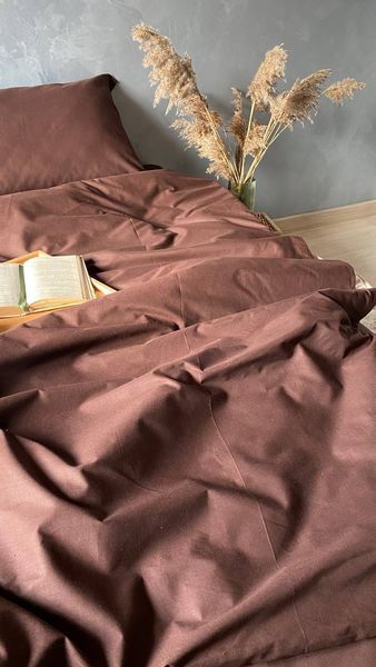 Комплект постільної білизни з Бязь Gold Lux Шоколад 200/220 11938 фото