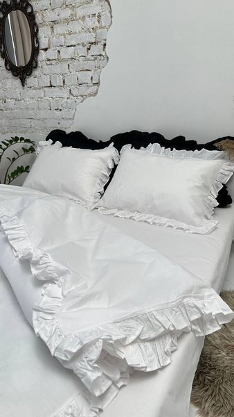 Комплект постільної білизни з Бязь Gold Lux Білий 200/220 12864 фото