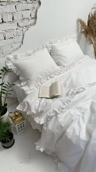 Комплект постільної білизни з Бязь Gold Lux Білий 200/220 12864 фото