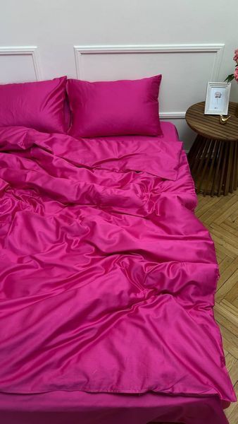 Комплект постільної білизни з Premium Сатину Фуксія 200*220 12271 фото